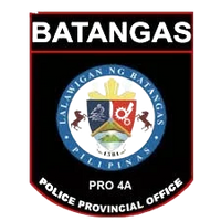 Logo of the Batangas Provincial Police Office with a red border and white text.