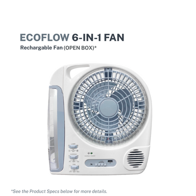 6-in-1 Rechargeable Fan (Open Box)